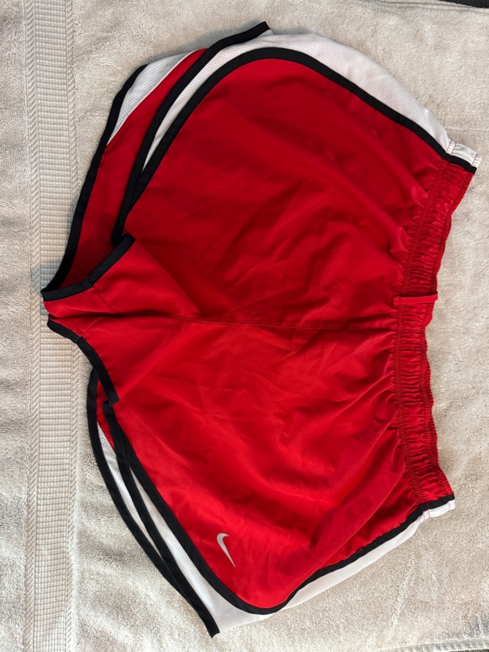 Nike Red and White Athletic Running Shorts